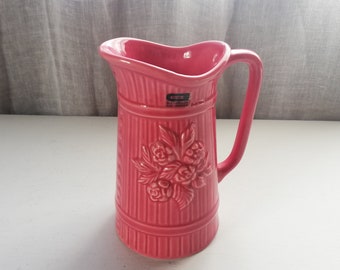 ヴィンテージスウェーデン陶器の花瓶：ライトブルーの陶器の水差し
