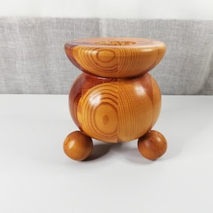 XXL Wooden Candle Holder Natural Pine Wood-Vintage