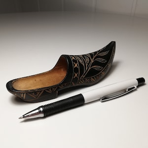 Wooden Shoe Pen Holder Carving Handmade