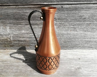 Copper Vase With Wrought iron Handle-Danish mid century Art