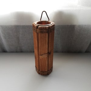 Skandynawska Antyczna Kieszeń Ścienna Naturalna Drewniana Z Miedzianym Ręcznie Robionym - Nordic Art