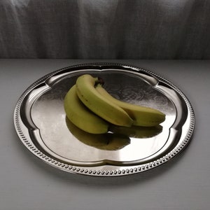 Round And large Serving Tray Silver Plate-Swedish Quality Vintage