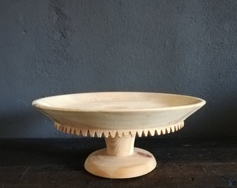 Wooden cake stand-Pedestal bowl 1997s