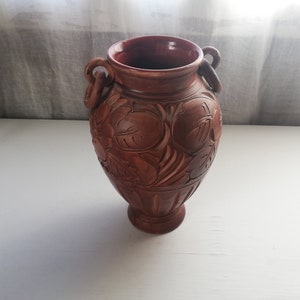 Clay Vase Pottery Large Vintage Beautiful Handmade Art