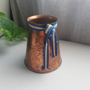 Swedish Copper Vase-Hammered copper Vintage Swedish Handmade