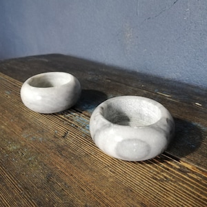 Modern Marble Polished Candle Holder pair