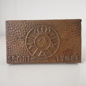 Copper  Match Box Cover -Norrkoping Sweden