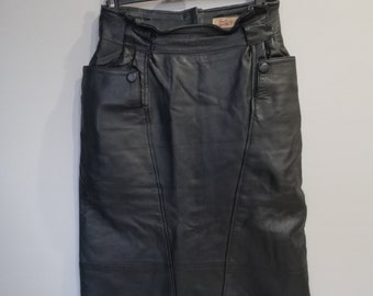 80s Black leather Skirts. Limburg the Netherlands Sizs 38 - M - 10