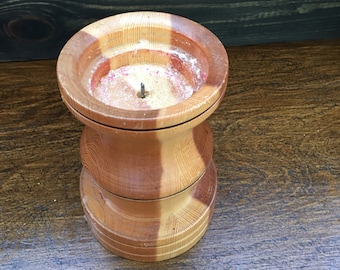 Träljusstake, Vintage träljusstake, Skandinavisk heminredning