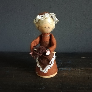 Swedish Doll Wooden Vintage 1980s Handmade