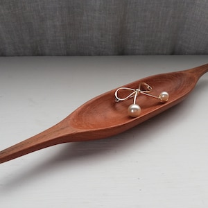 Teak Wood Jewelry Bowl-Danish mid century Modern 1970s