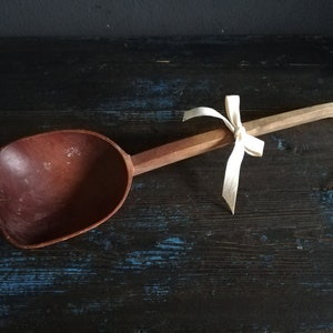 French Large Antique Primitive Wooden Spoon