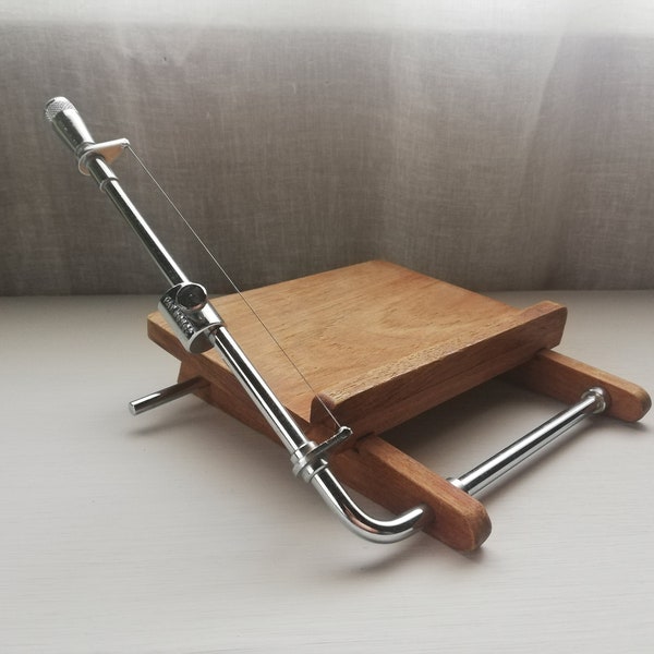 Mid Century Danish Modern Teak With Steel Cheese Slicer Cutter Made by Kalmar Denmark Pat number 86562-In good condition