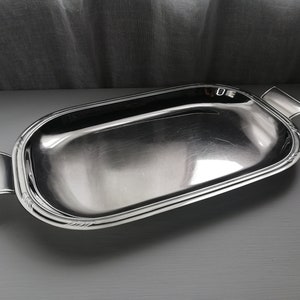 Plateau de service en acier royal suédois avec poignées qualité suédoise grande taille vintage