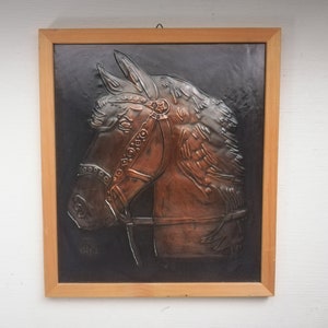Wall Decor Hammered Copper Horse Swedish Handmade 1985s