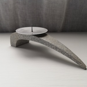 Piedra moderna nórdica con candelabro de acero Decoración de mesa de hogar nórdico Vintage