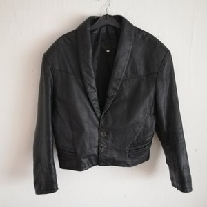 Schwarze Damen Lederjacke - Größe M