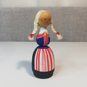 Swedish Doll Folk Art Wooden Vintage Doll