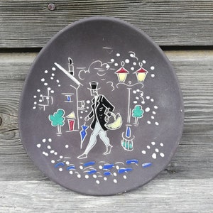 Mid century modern Norwegian Pottery Arol  Wall Dish-Plate
