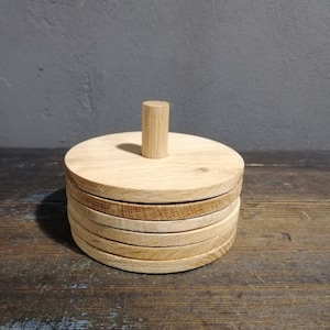 Oak Coffee and Tea Cup Coasters set of 5 Natural Wood