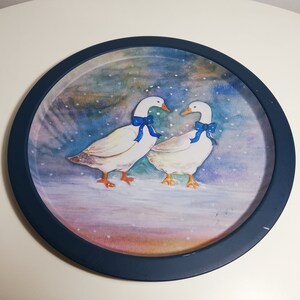 Swedish metal bowl With goose.