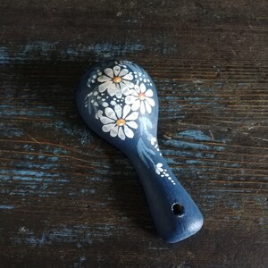 Vintage Swedish bottle opener. Kitchen utensils. Hand painted wood bottle opener. Flower painting
