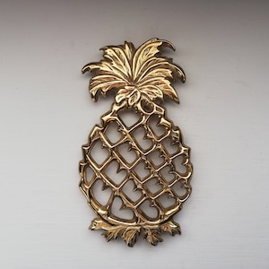 Brass Pineapple Table Coaster American Quality Massive-and Heavy-Beautiful Vintage