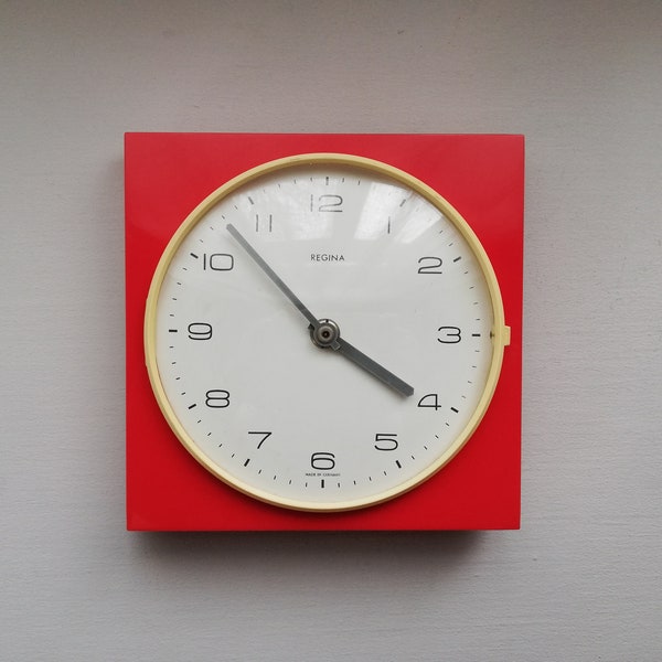 Mid Century Modern Wall Clock-Made In Germany / The Clock need of repair-Not working