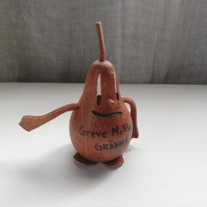 Figura de pera de madera de teca Greve Moltke Gränna mediados de siglo moderno