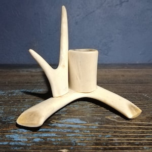 Lapland Reindeer Antler Candle Holder Handmade Vintage