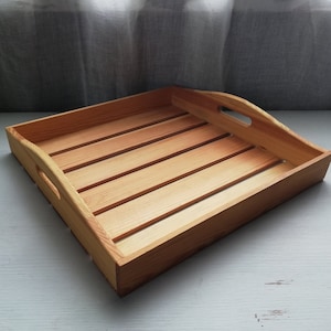 Serving Tray Natural Wooden Eco friendly Large Size Swedish Vintage