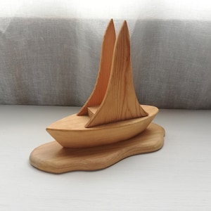 Porta tovaglioli in legno yacht Artista svedese Edvins Trä Lyrestad Handmade Vintage