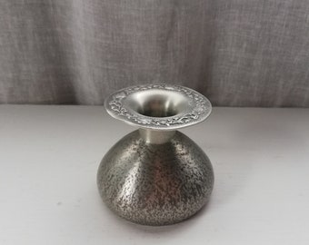 Candle Holder Norwegian Antique Pewter Made In Eik Tinn Norway