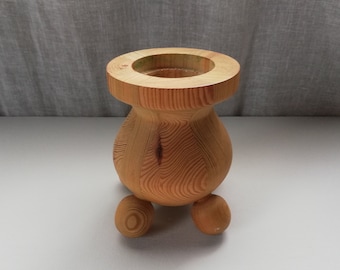 Candle Holder XXL Swedish Vintage-Natural Wooden-Handmade