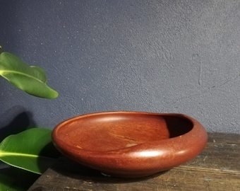Danish Modern Mid Century Teak Wood Bowl Serving Tray