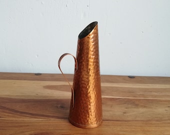 Norwegian Hammered copper vase Vintage Handmade