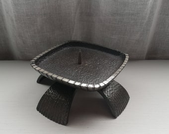 Wrought iron Candle Holder Swedish Quality  Massive And Heavy 1.kg Handmade Vintage