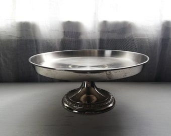 Antiguo soporte de servir placa de plata
