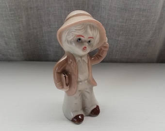 Porcelain Boy Figurine - Made in Taiwan