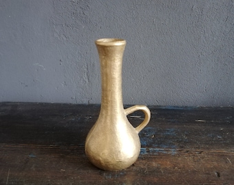 French antique 1950s Brass Vase Heavy