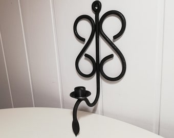Iron candle holder - Wall- wrought iron - handmade and vintage