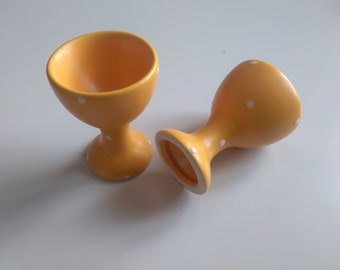 Yellow Egg Cups . Easter Egg Cups. Retro Kitchen. Set of 2