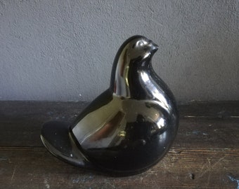 Ceramic Black Bird Figurine Table Decor Home interior