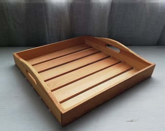 Serving Tray Natural Wooden Eco friendly Large Size Swedish Vintage