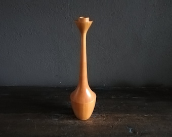 70s Design Wooden Candle Holder