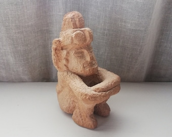 Poterie Aztèque Figurine Maya vintage Fait à la main