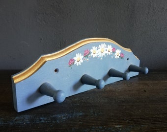 Swedish Floral Painting Vintage Wall Hanger