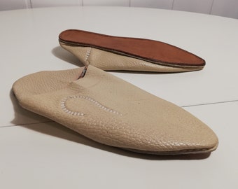 Moroccan leather Slippers. Kids Size EUR 27