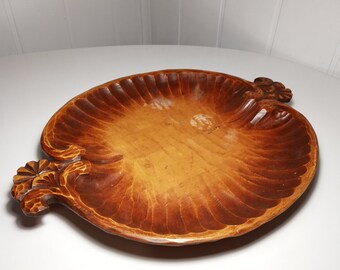 Vintage Wood Bowl Ahrneberg Rustic Home Decor Scandinavian Tableware, Country Decor Carving Natural Large Wooden Dish-Bowl Fruit plate