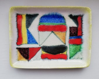 Guido Gambone Mid-Century Italian Ceramic Wall Plaque: Abstract Art